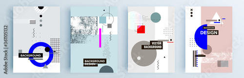 Modern abstract covers set, minimal covers design. Colorful geometric background, vector illustration.