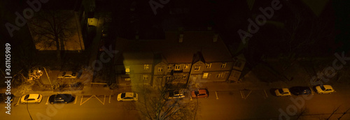 view of the night street from a height