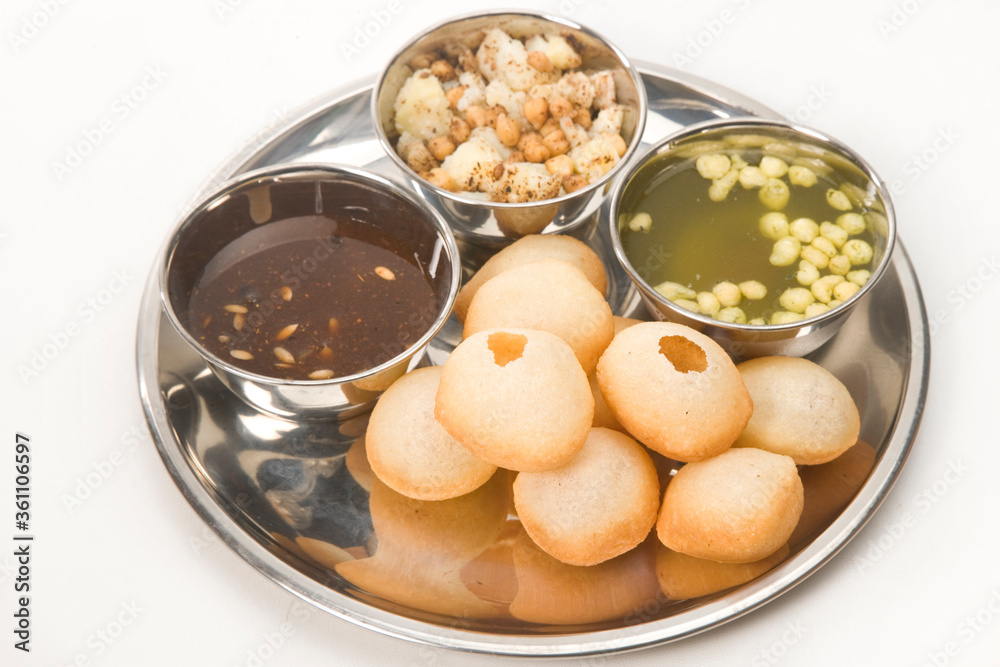 Pani Puri or Golgappe or Panipuri, Indian Chaat Pani Puri or Golgappe or Panipuri, Indian Chaat