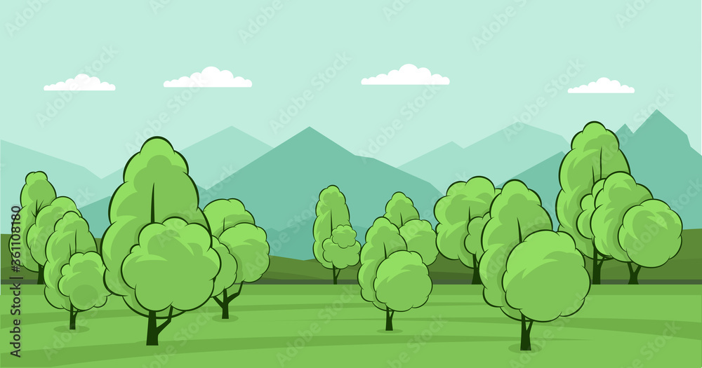 Obraz premium Summer landscape with trees