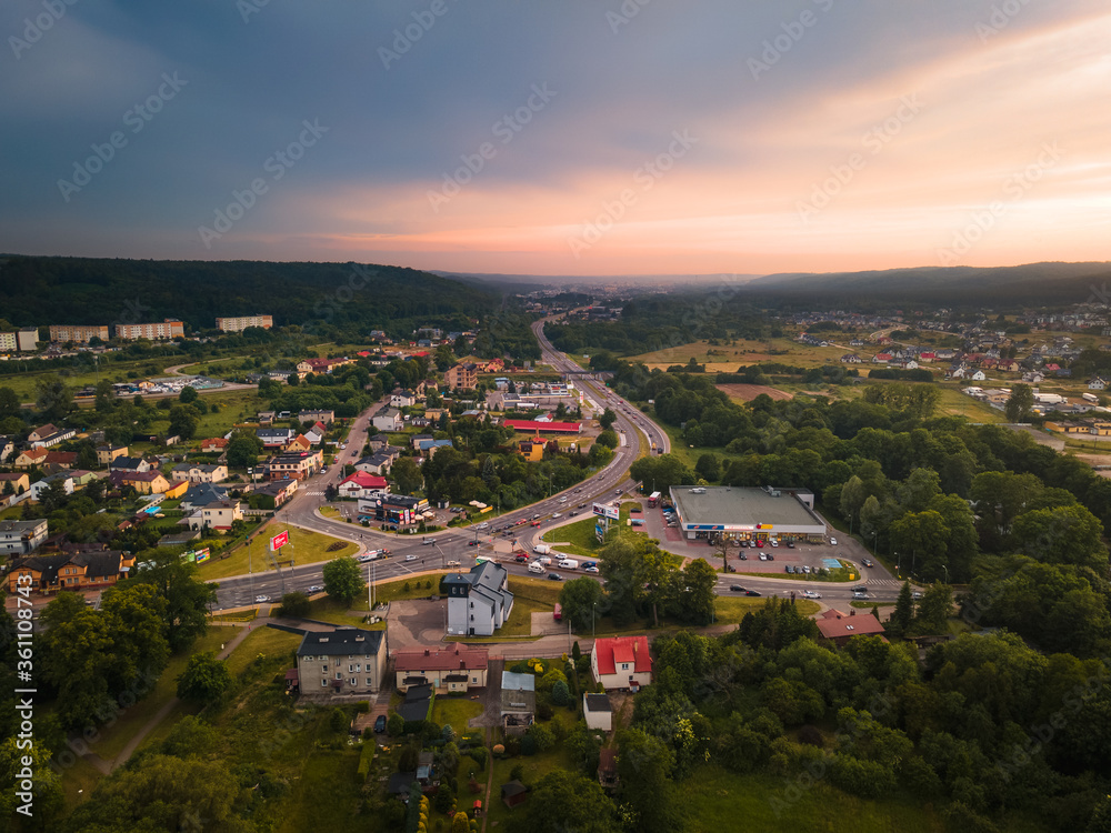 Fototapeta premium Sunset over the city of Reda