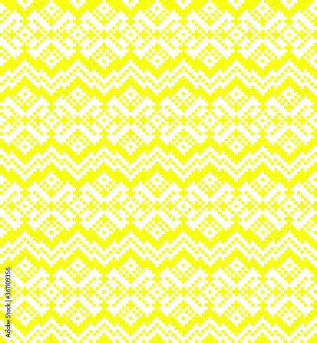 Yellow Christmas fair isle pattern background for fashion textiles, knitwear and graphics