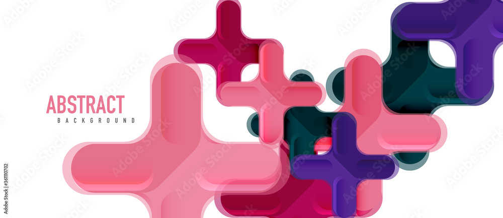 Glossy multicolored plastic style cross composition, x shape design, techno geometric modern abstract background. Trendy abstract layout template Glossy multicolored plastic style cross composition, x shape design, techno geometric modern abstract background. Trendy abstract layout template