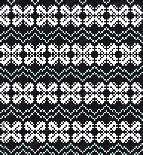 Sky Blue Christmas fair isle pattern background for fashion textiles, knitwear and graphics