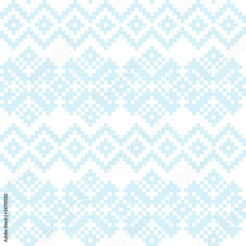 Sky Blue Christmas fair isle pattern background for fashion textiles, knitwear and graphics