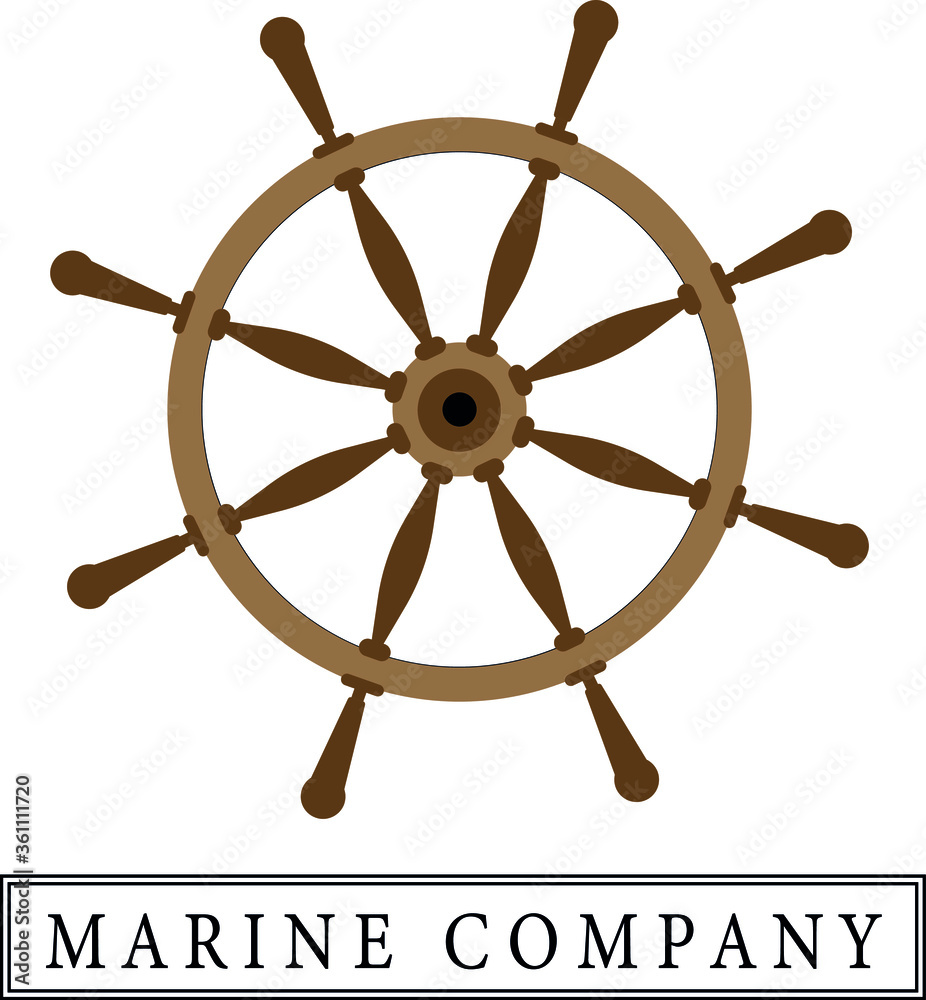 Steering wheel logo for a marine company