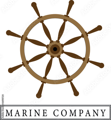 Steering wheel logo for a marine company