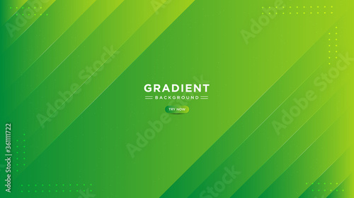 Abstract minimal soft and green background. Trendy simple fluid color gradient with lines effect. Triangle shape overlap layer simple background.