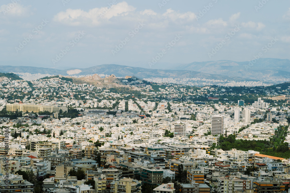 downtown view of Athens, Greece