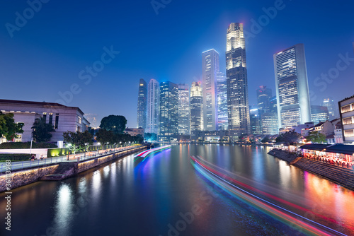 Photography Singapore Skyline and Canal