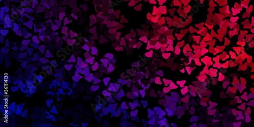 Dark purple, pink vector backdrop with chaotic shapes.