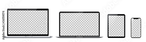 Set of fore technology devices with empty display - for stock