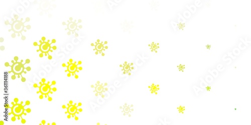 Light Green, Yellow vector texture with disease symbols.