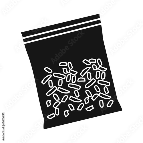 Vector illustration of bag and drug icon. Web element of bag and plastic stock symbol for web.