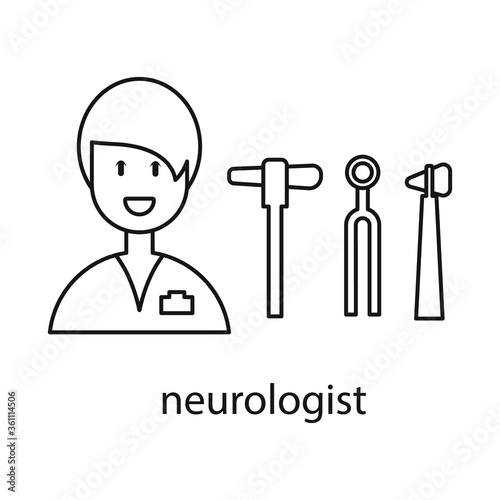 Vector illustration of doctor and neurologist icon. Set of doctor and woman stock symbol for web.