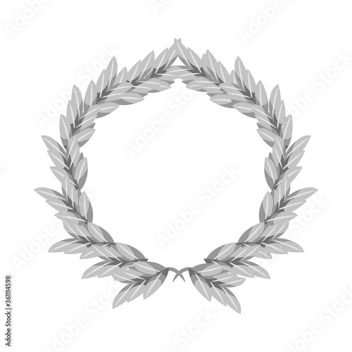 Vector illustration of wreath and barley sign. Collection of wreath and gold vector icon for stock.