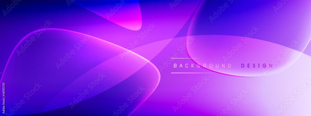 Vector abstract background - liquid bubble shapes on fluid gradient with shadows and light effects. Shiny design template for text
