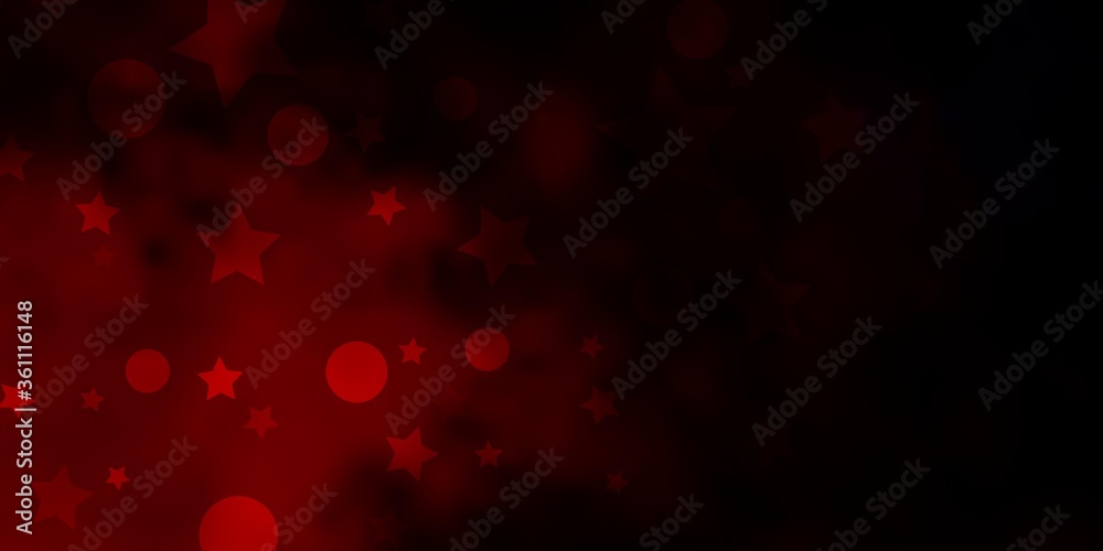 Dark Orange vector texture with circles, stars. Abstract illustration with colorful shapes of circles, stars. Texture for window blinds, curtains.