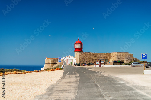 Historic lighthouse on Cabo de Sao Vicente, Portugal