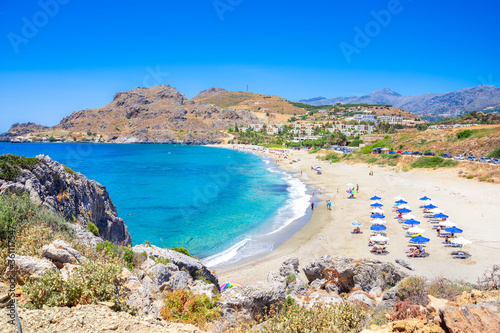 Amazing Ammoudi, Ammoudaki, Damnoni beaches in Crete island, Greece near famous resort of Plakias