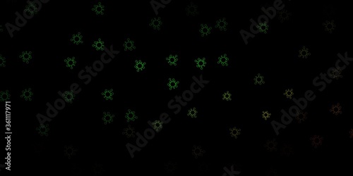 Dark green vector texture with disease symbols.
