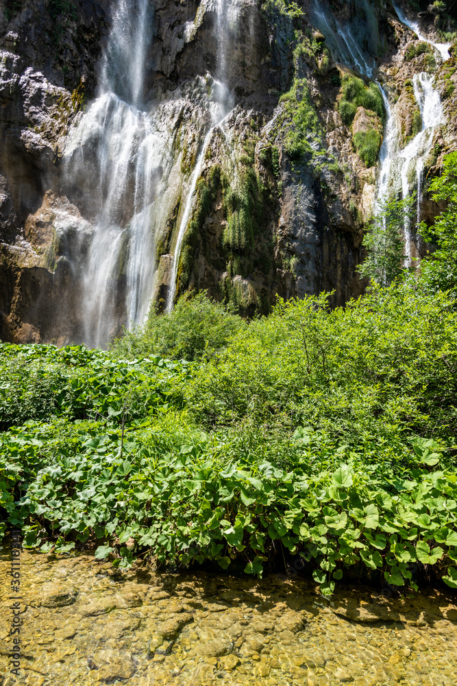 Waterfall in forest, Plitvice Lakes, Croatia Waterfall in forest, Plitvice Lakes, Croatia