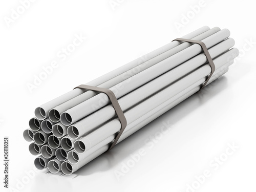 Фотография PVC water tubes isolated on white background. 3D illustration