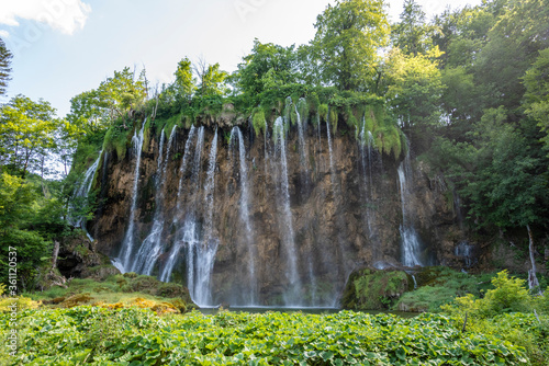Waterfall in forest, Plitvice Lakes, Croatia