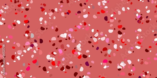 Light pink, red vector texture with memphis shapes.