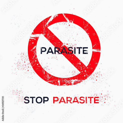 Warning sign (parasite), vector illustration.