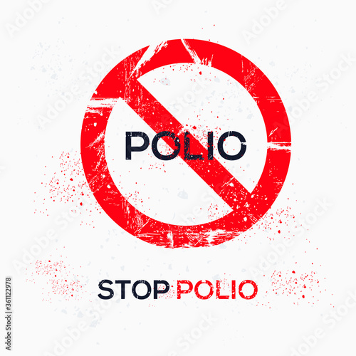 Warning sign (polio), vector illustration.