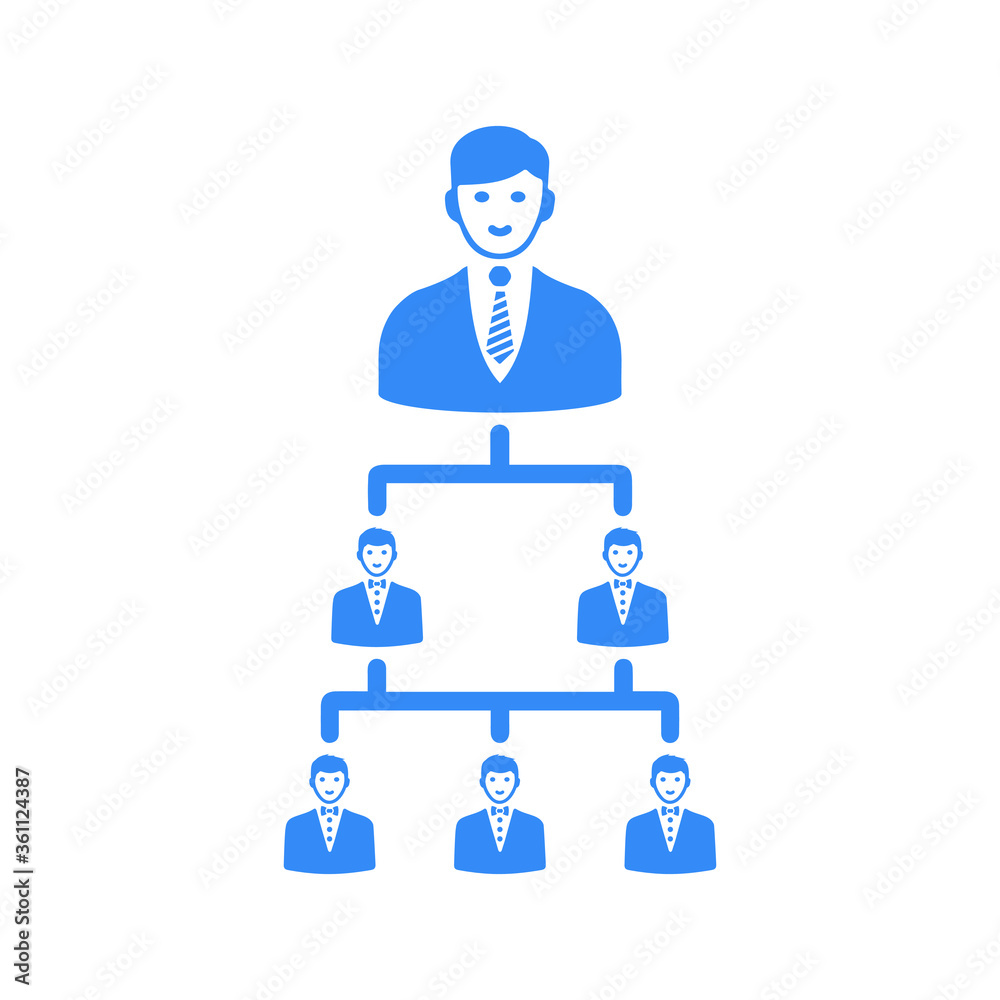 Office staff management icon / blue color Office staff management icon / blue color