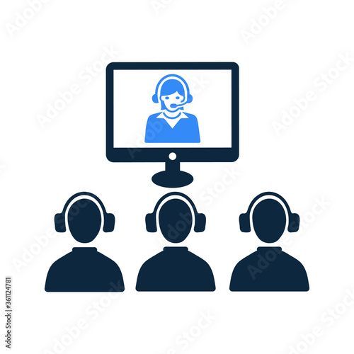 Video conference icon / vector graphics