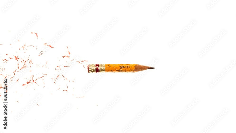 Time lapse of a pencil getting smaller with use