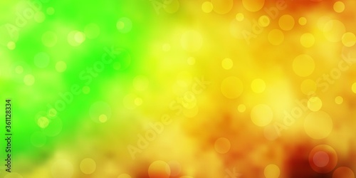 Wallpaper Mural Light Green, Yellow vector texture with disks. Modern abstract illustration with colorful circle shapes. Design for posters, banners. Torontodigital.ca