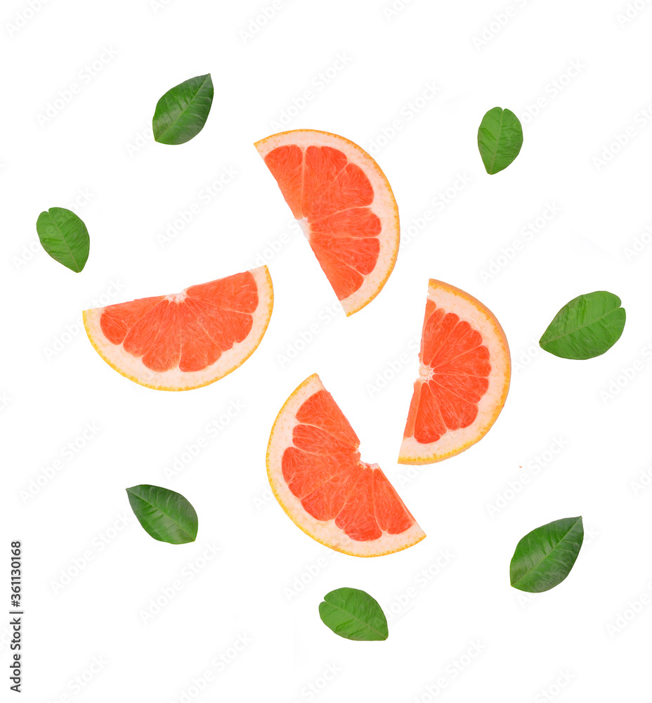 Red grapefruit on white background Red grapefruit on white background