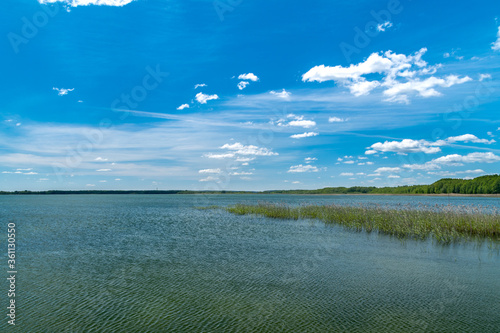 Panoramic view on Sniardwy lake in Masuria region (Mazury), Poland. photo