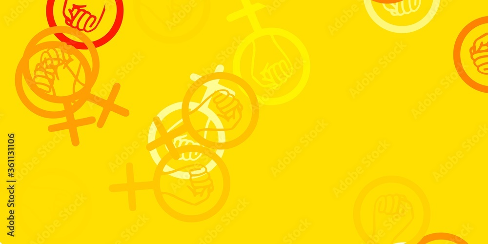 Light Orange vector background with woman symbols. Light Orange vector background with woman symbols.