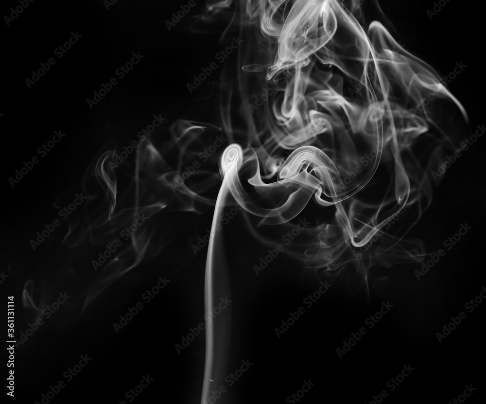 abstract fragment movement of white smoke on black background. abstract fragment movement of white smoke on black background.