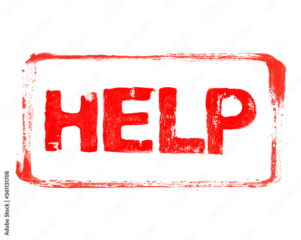 Roter Stempel Rahmen: Hilfe -Help