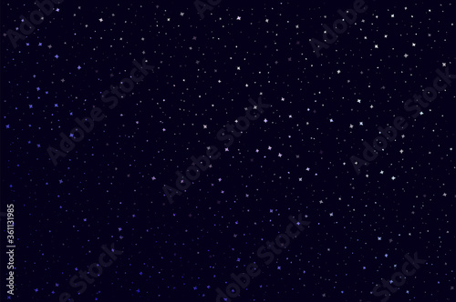 Fototapeta Naklejka Na Ścianę i Meble -  Abstract black background with stars for your design. Vector starry night sky. Space backdrop.