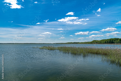 Sniardwy lake in the Masurian Lake District of the Warmian-Masurian Voivodeship, Poland.