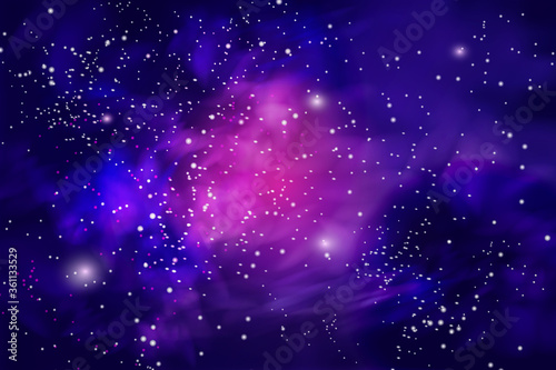 Vector illustration of the infinite universe and Milky Way. Abstract barred spiral,Space exploring,sparkling dust.Space dark concept.