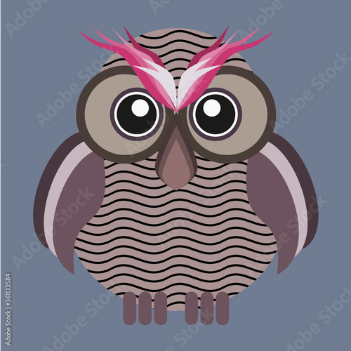 Owl Bird on Dark Background