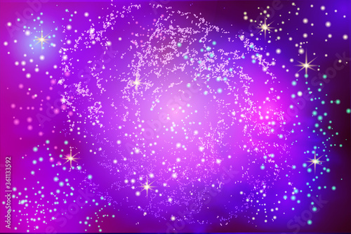 Vector illustration of the infinite universe and Milky Way. Abstract barred spiral,Space exploring,sparkling dust.Space dark concept.
