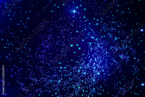 Vector illustration of the infinite universe and Milky Way. Abstract barred spiral,Space exploring,sparkling dust.Space dark concept.