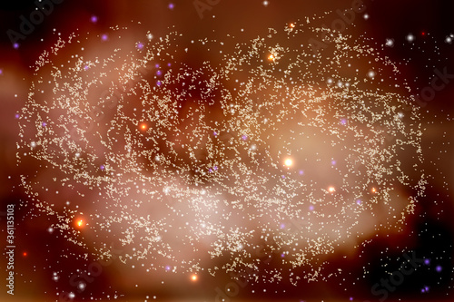 Vector illustration of the infinite universe and Milky Way. Abstract barred spiral,Space exploring,sparkling dust.Space dark concept.