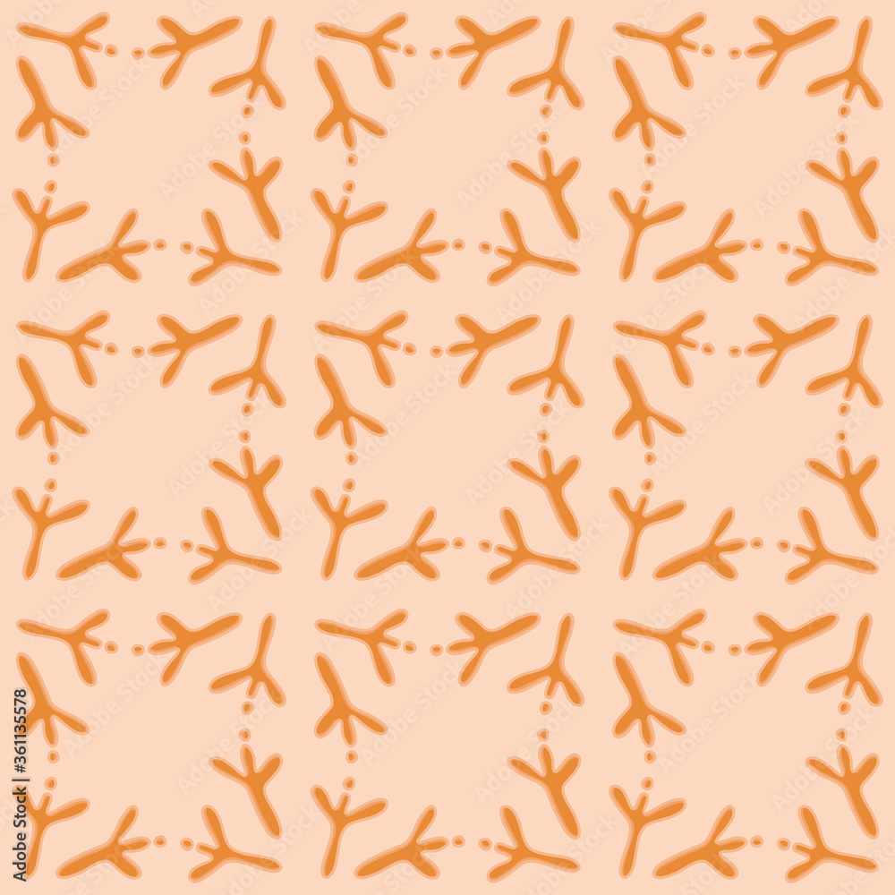 Bird talon marks seamless pattern. Abstract footmarks grid vector illustration background. Bird talon marks seamless pattern. Abstract footmarks grid vector illustration background.