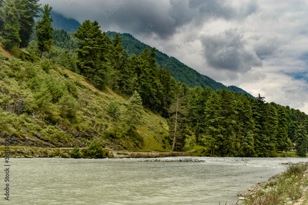 Beautiful Landscape view at Pahalgam kashmir India.