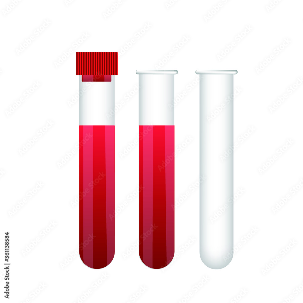 Vector illustration test tubes, laboratory glassware isolated on transparent background. Test tubes filled with blood. Empty and closed template. Vector illustration test tubes, laboratory glassware isolated on transparent background. Test tubes filled with blood. Empty and closed template.